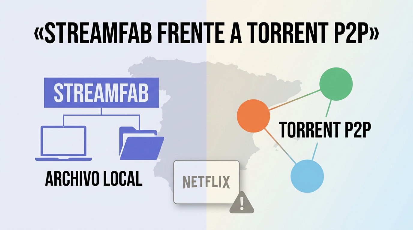 StreamFab vs. torrent en España: diferencias y límites en 2026