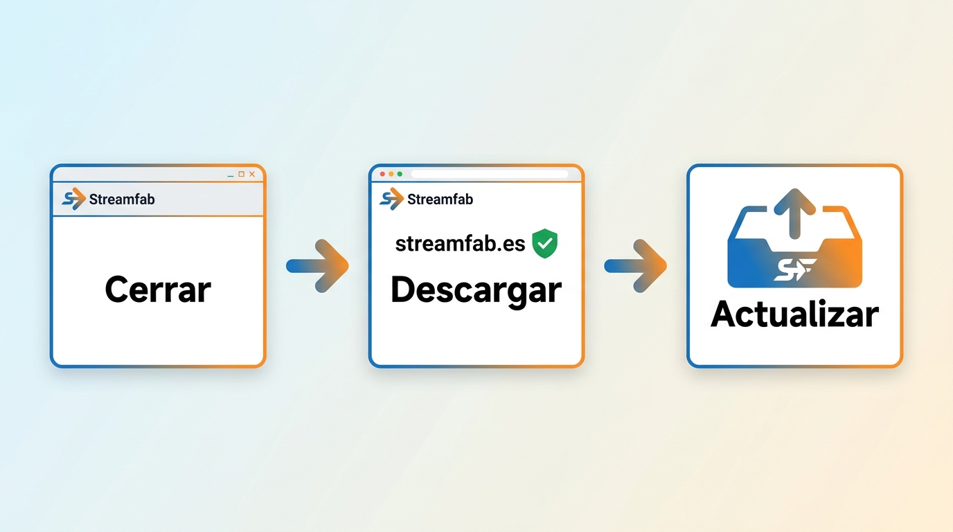 Pasos para actualizar StreamFab con el instalador oficial si falla el actualizador.