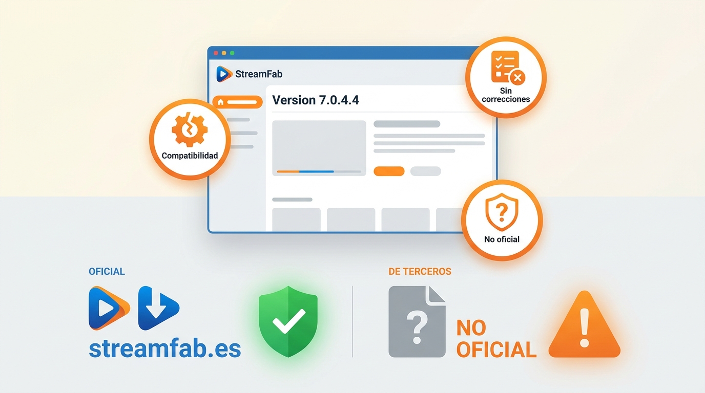 Riesgos de usar StreamFab antiguo o instalarlo desde fuentes no oficiales.