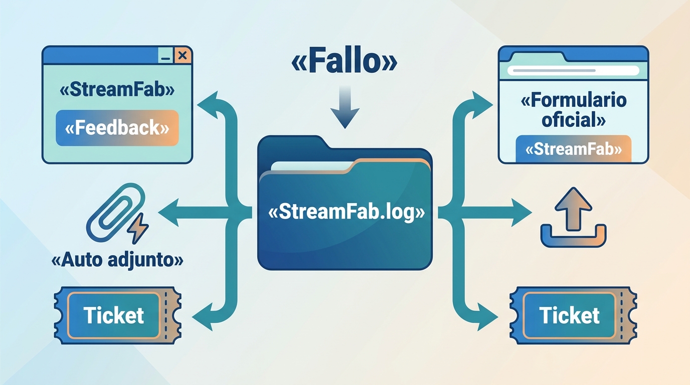 Flujo para enviar StreamFab.log por Feedback o por el formulario oficial de StreamFab.
